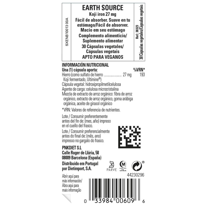 Solgar - Earth source Koji iron - 30 cápsulas vegetales