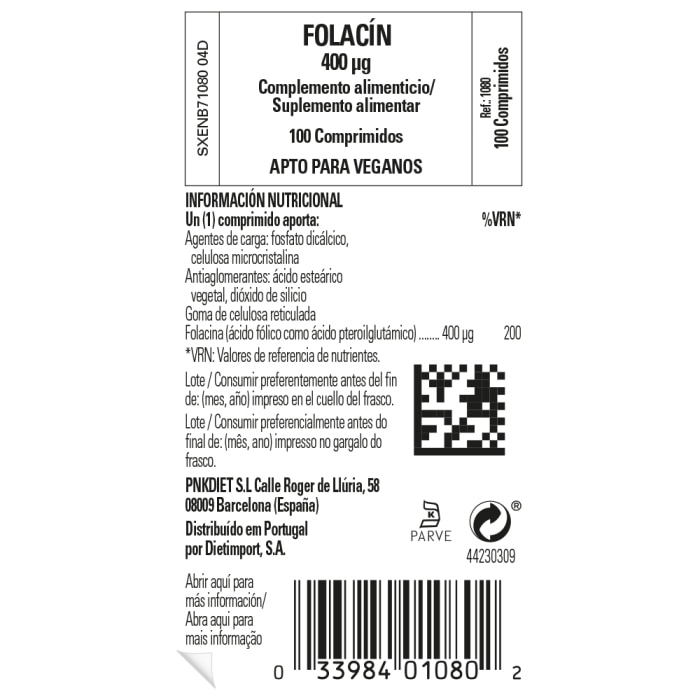 Solgar - Folacín 400 µg - 100 comprimidos