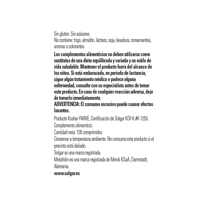 Solgar - Folato 400 µg - 100 comprimidos