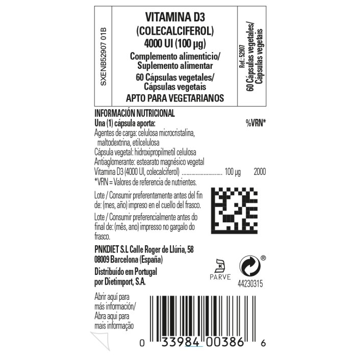 Solgar - Vitamina D3 4000 UI (100 µg) - 60 cápsulas vegetales