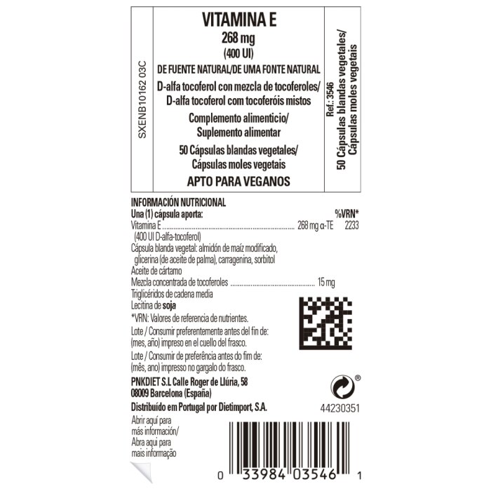 Solgar - Vitamina E 400 UI - 50 cápsulas blandas vegetales