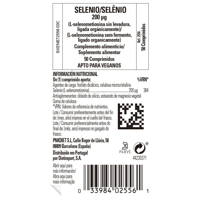 Solgar - Selenio 200 µg (sin levadura) - 50 comprimidos