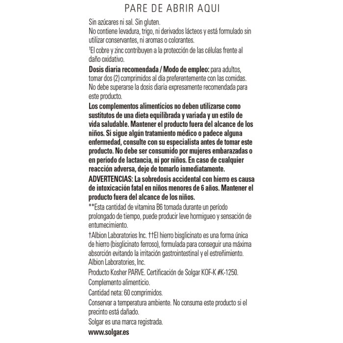 Solgar - Fórmula VM-2000 - 60 comprimidos