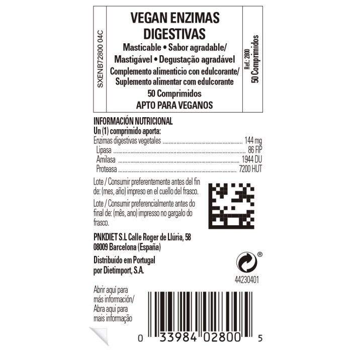 Solgar - Vegan Enzimas Digestivas - 50 comprimidos