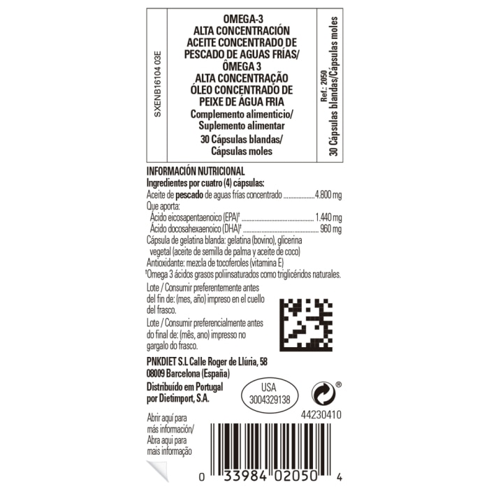 Solgar - Omega-3 alta concentración - 30 cápsulas blandas