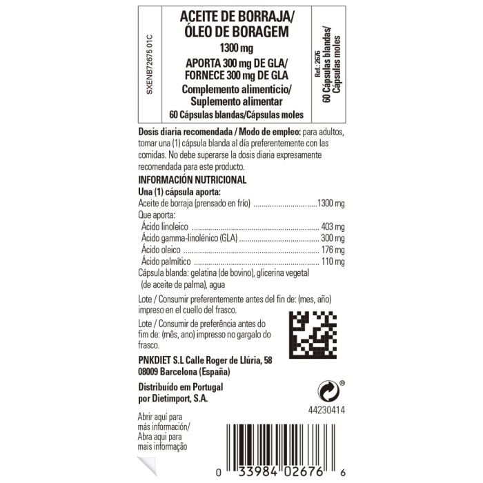 Solgar - Aceite de borraja 1300 mg - 60 cápsulas blandas