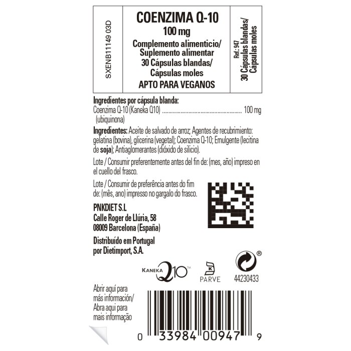 Solgar - Coenzima Q-10 100 mg - 30 cápsulas blandas