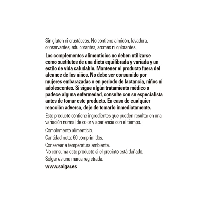 Solgar - Glucosamina condroitina, MSM - 60 comprimidos