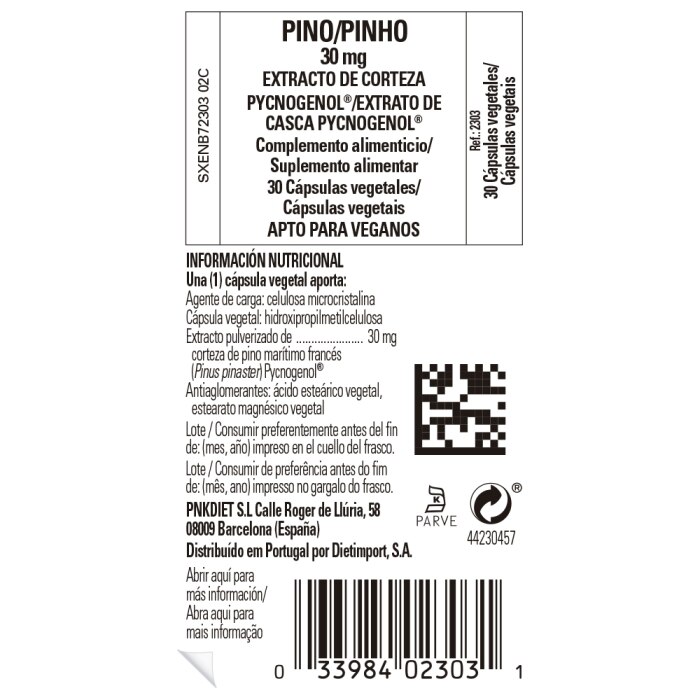 Solgar - Pycnogenol® Extracto de Corteza de Pino 30mg - 30 cápsulas vegetales