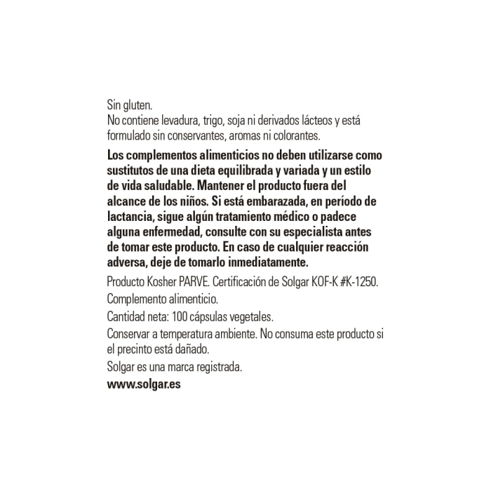 Solgar - Astrágalus chino raíz - 100 cápsulas vegetales
