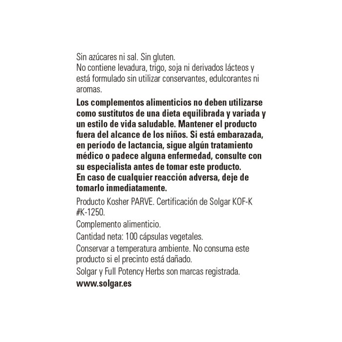 Solgar - Fenogreco - 100 cápsulas vegetales