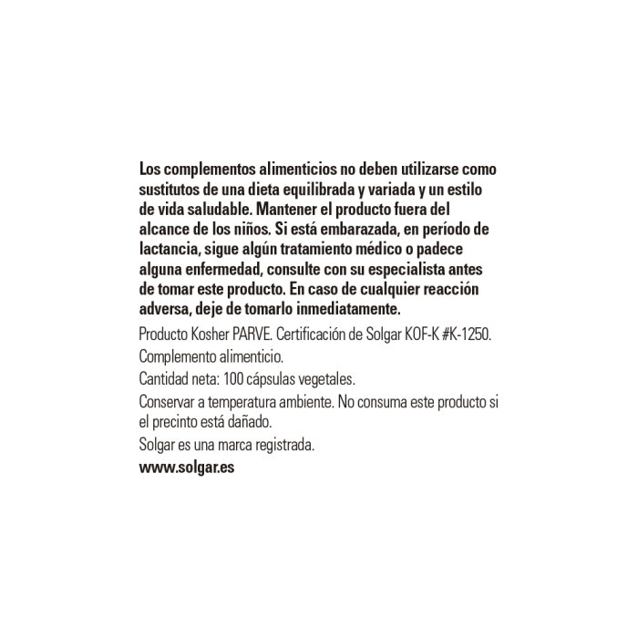 Solgar - Jengibre raíz - 100 cápsulas vegetales