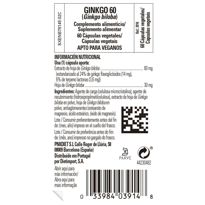 Solgar - Ginkgo 60 - 60 cápsulas vegetales