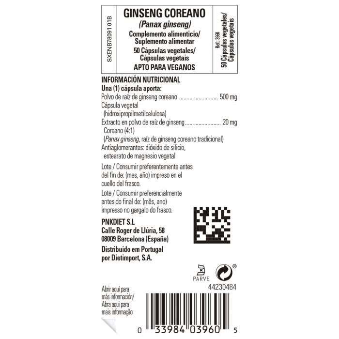 Solgar - Ginseng Coreano - 50 cápsulas