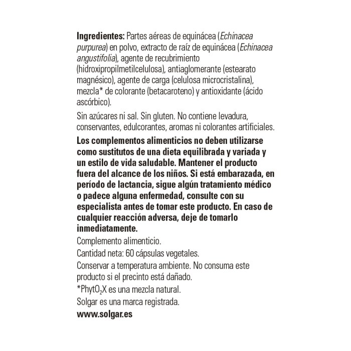 Solgar - Equinácea extracto - 60 cápsulas vegetales