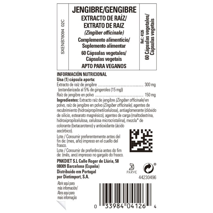 Solgar - Jengibre extracto de raíz - 60 cápsulas vegetales