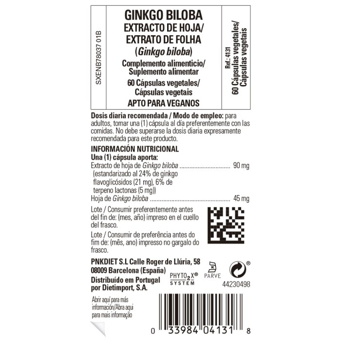 Solgar - Ginkgo biloba extracto de hoja - 60 cápsulas vegetales
