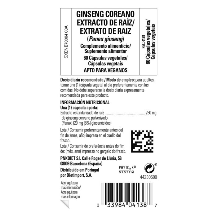 Solgar - Ginseng coreano extracto de raíz - 60 cápsulas vegetales