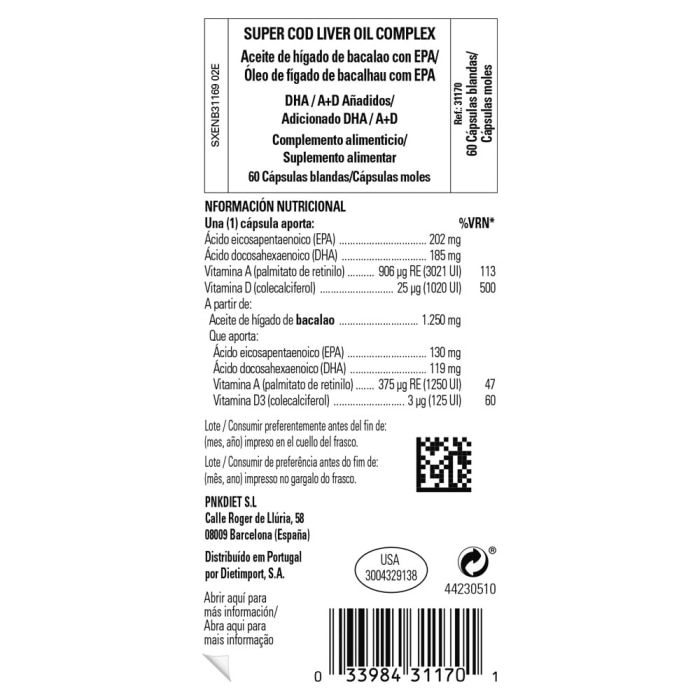 Solgar - Super cod liver oil complex - 60 cápsulas blandas