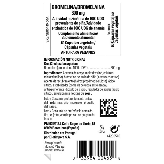 Solgar - Bromelina 300 mg - 60 cápsulas vegetales