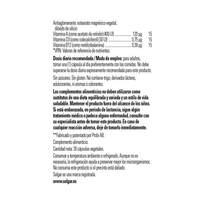 Solgar - Ultibio inmune - 30 cápsulas vegetales