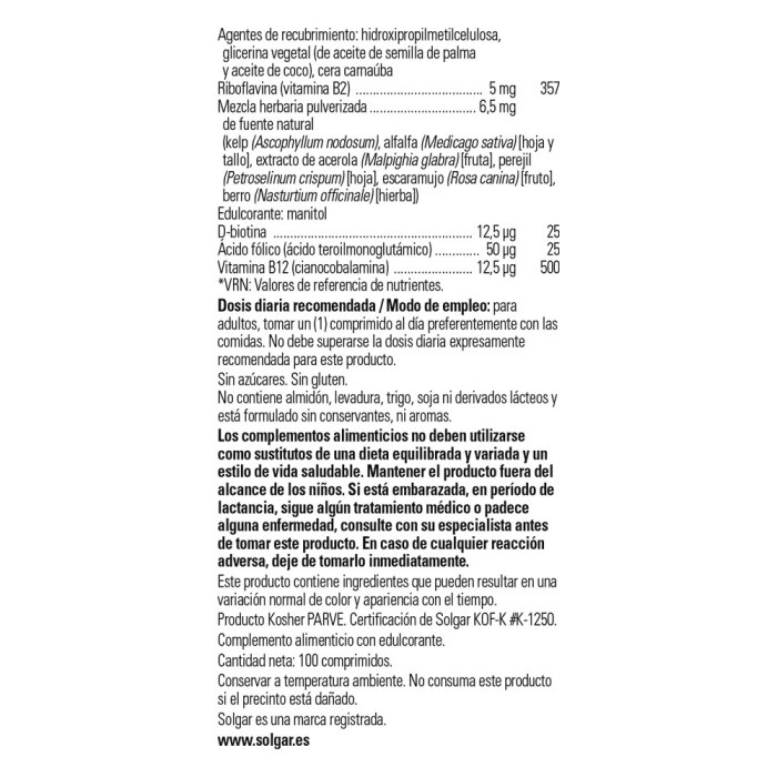 Solgar - L-arginina 500 mg - 50 cápsulas vegetales