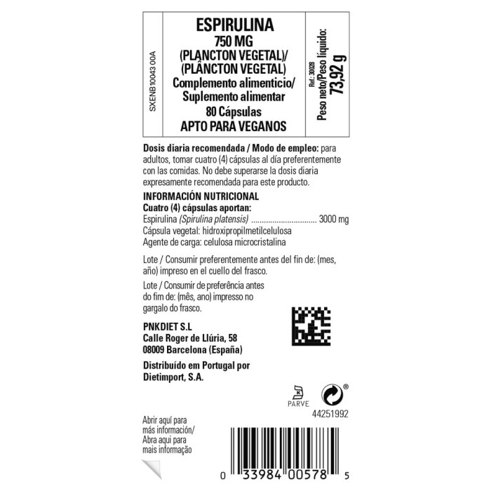 Solgar - Espirulina - 80 cápsulas vegetales