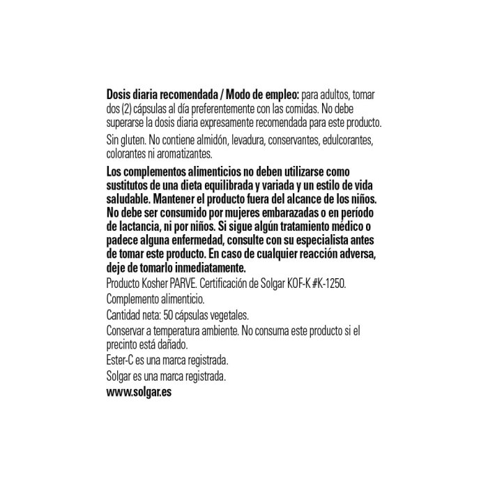 Solgar - Quercitina Complex con Ester-C® Plus - 50 cápsulas vegetales