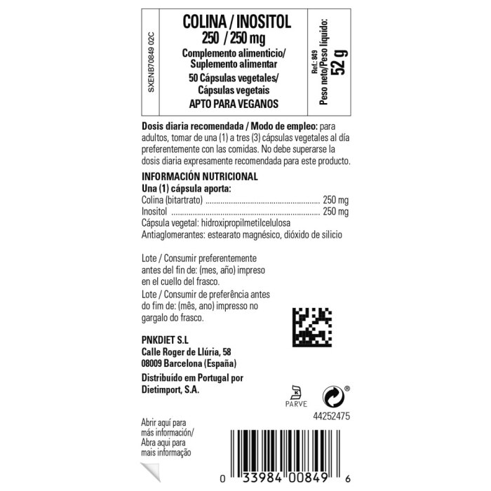 Solgar - Colina/Inositol - 50 cápsulas vegetales