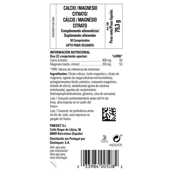 Solgar - Calcio y Magnesio Citrato - 50 comprimidos