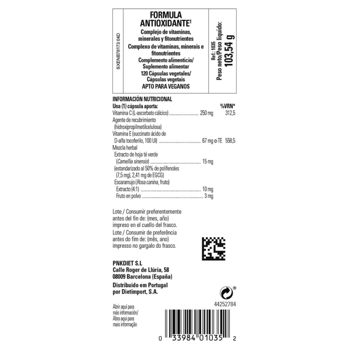 Solgar - Fórmula Antioxidante Avanzada - 120 cápsulas vegetales