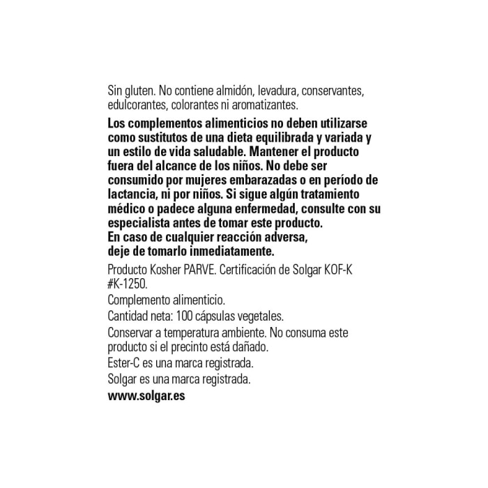 Solgar - Quercitina Complex con Ester-C® Plus - 100 cápsulas vegetales