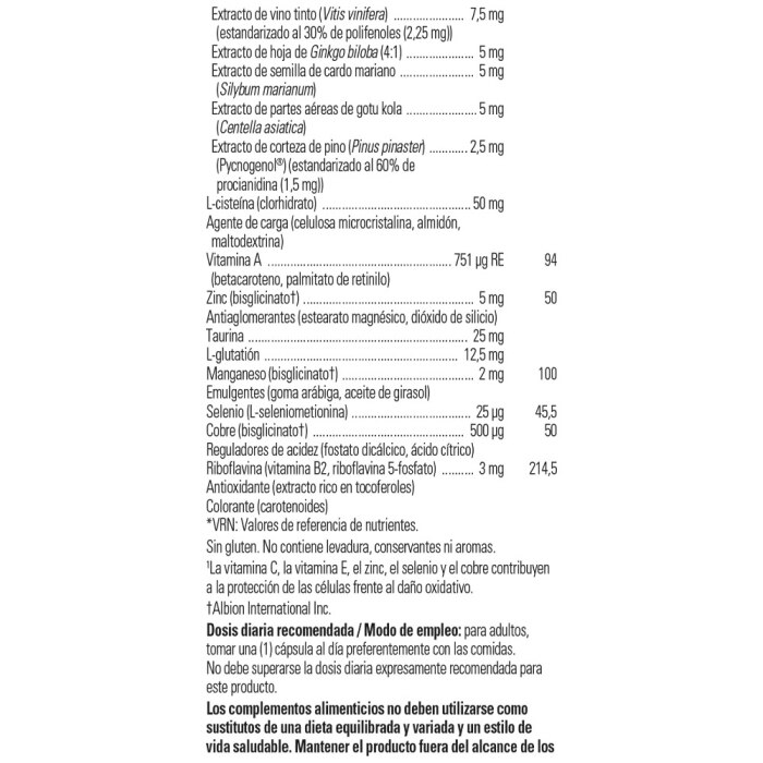 Solgar - Fórmula Antioxidante Avanzada - 60 cápsulas vegetales