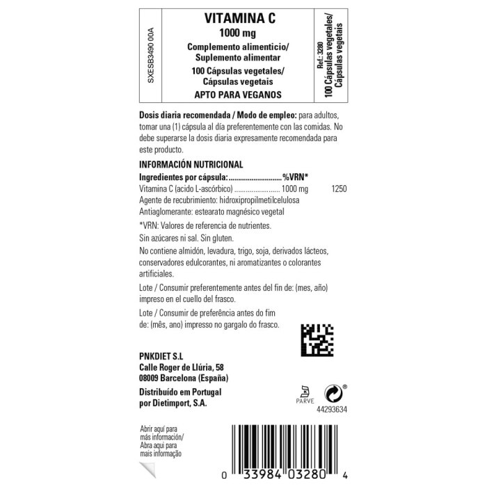 Solgar - Vitamina C 1000 mg - 100 cápsulas vegetales