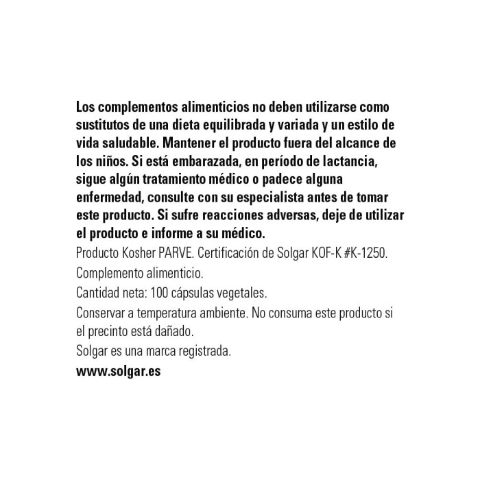 Solgar - Vitamina C 1000 mg - 100 cápsulas vegetales