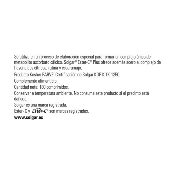 Solgar - Ester C® PLUS 1000 mg vitamina C -  180 comprimidos