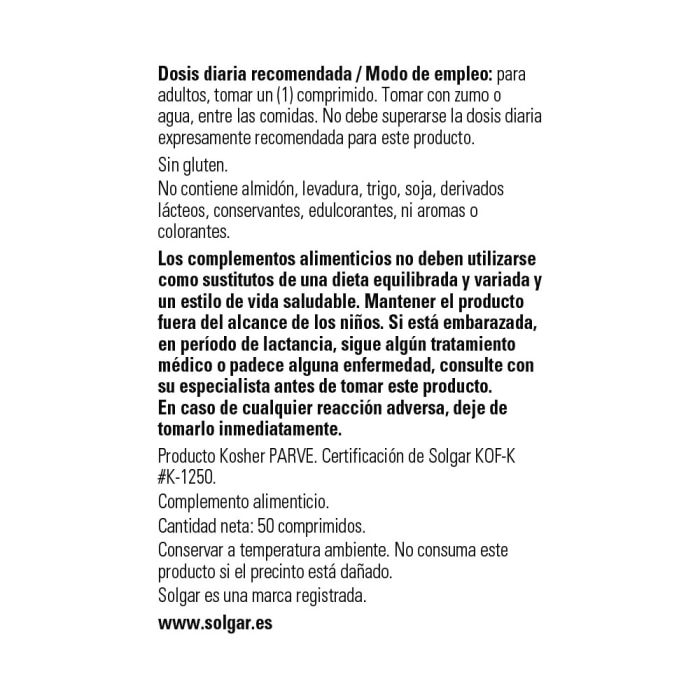 Solgar - L-lisina 1000 mg - 100 comprimidos
