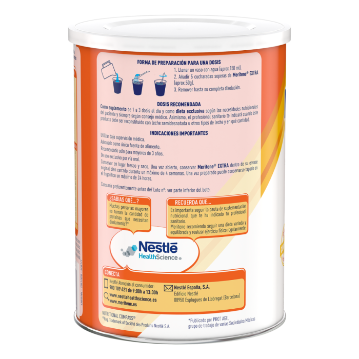 Meritene® Extra - Formato Polvo - Vainilla - Bote 450 g