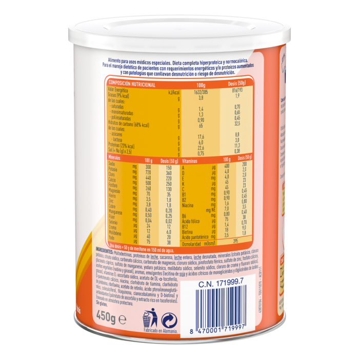 Meritene® Extra - Formato Polvo - Vainilla - Bote 450 g