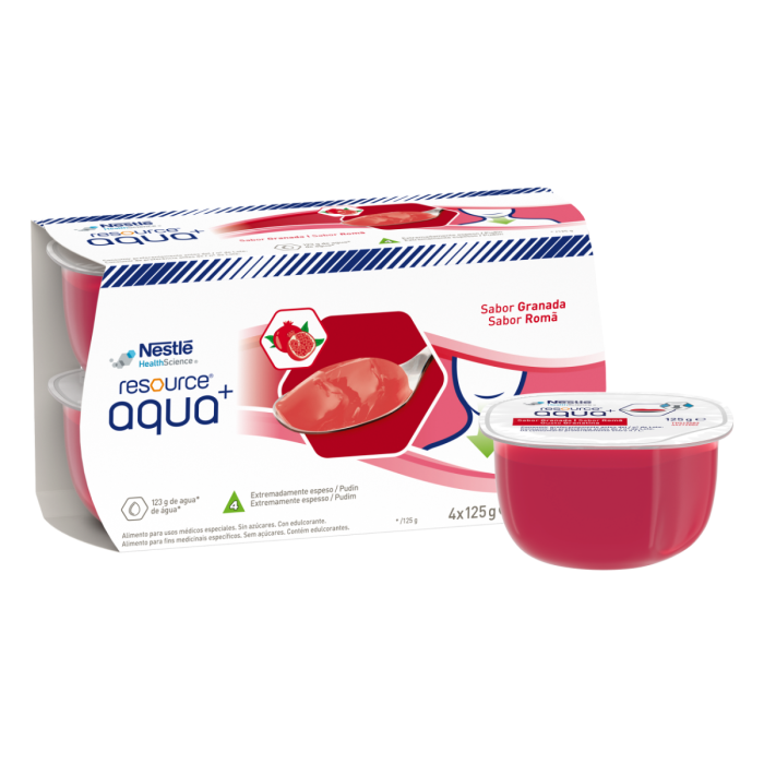 Resource® Aqua+ Gelificada -  Granada - Pack 4 tarrinas de 125g