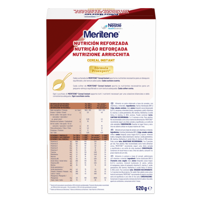 Pack Ahorro Meritene® Nutrición Reforzada Cereal Instant - Cacao - 1 sobres de 520g