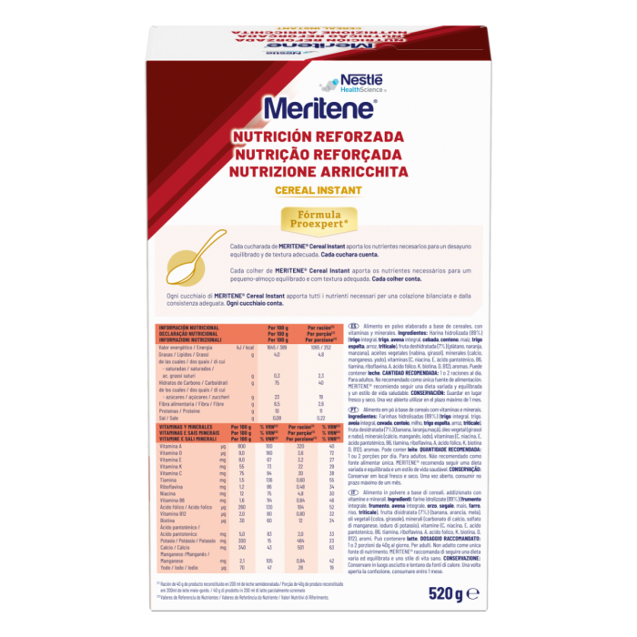 Meritene® Nutrición Reforzada Cereal Instant - Multifrutas - 1 sobre de 520g