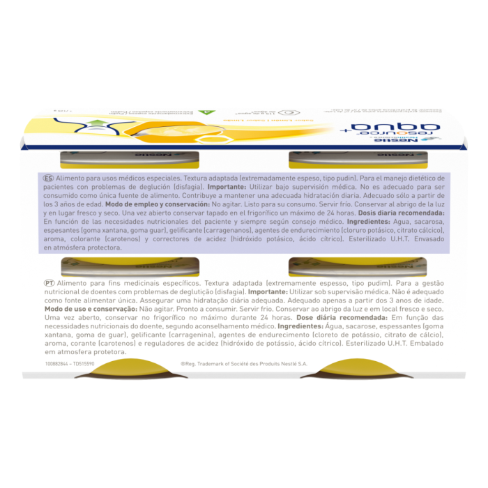 Resource® Aqua+ Gelificada - Limón - Pack 4 tarrinas de 125g