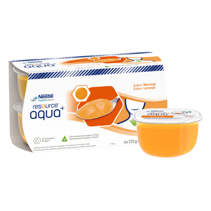 Resource® Aqua+ Gelificada - Naranja - Pack 4 tarrinas de 125g