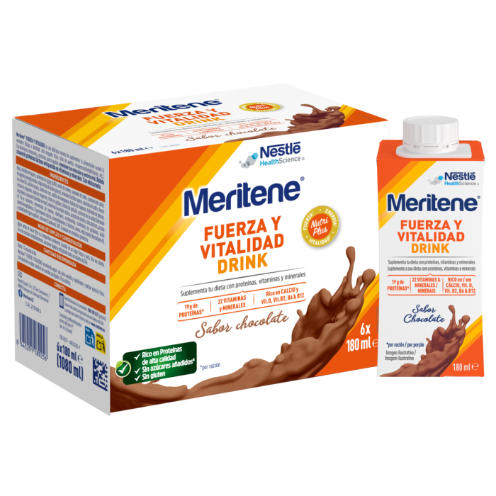 Meritene® Fuerza y Vitalidad Drink - Chocolate - 6 unidades de 180ml