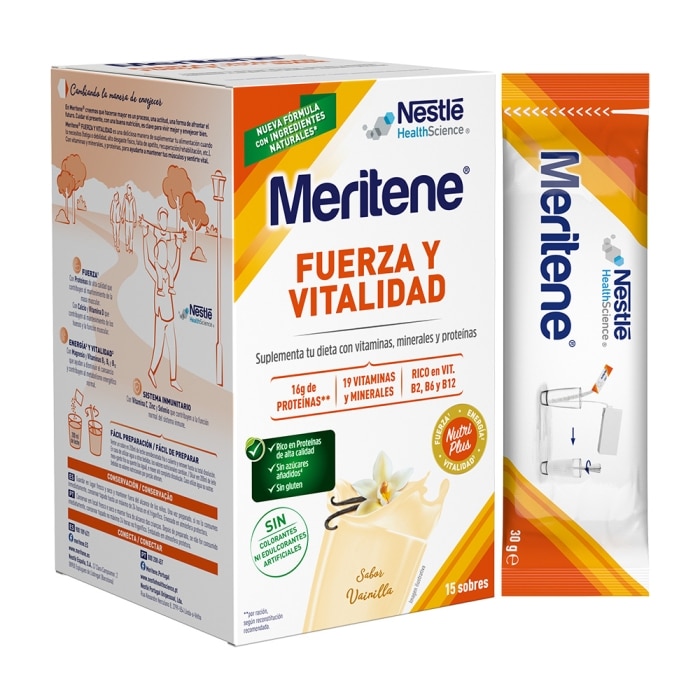 Pack Ahorro Meritene® Fuerza y Vitalidad 3 Batidos Vainilla 45 sobres