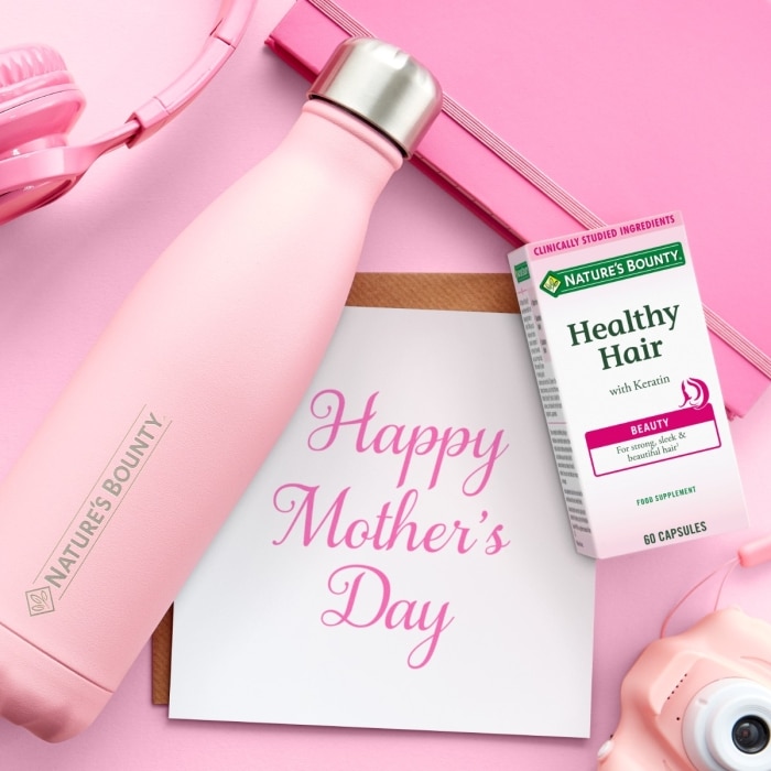 NATURE'S BOUNTY® Healthy Hair con Queratina - 60 cápsulas