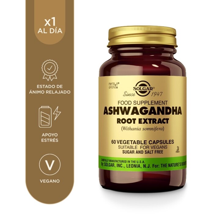 Solgar - Extracto de raíz de ashwagandha - 60 cápsulas vegetales