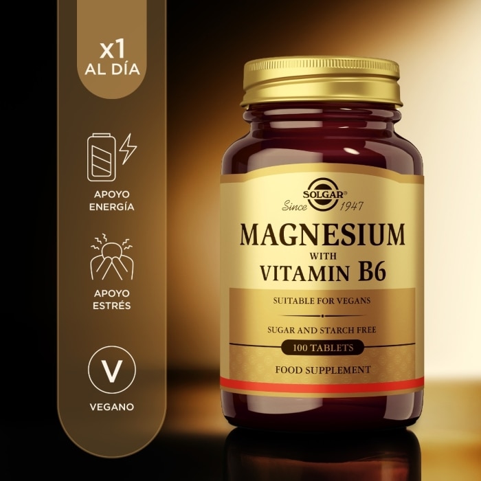 Solgar - Magnesio con Vitamina B6 - 100 comprimidos