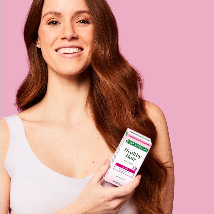 NATURE'S BOUNTY® Healthy Hair con Queratina - 60 cápsulas